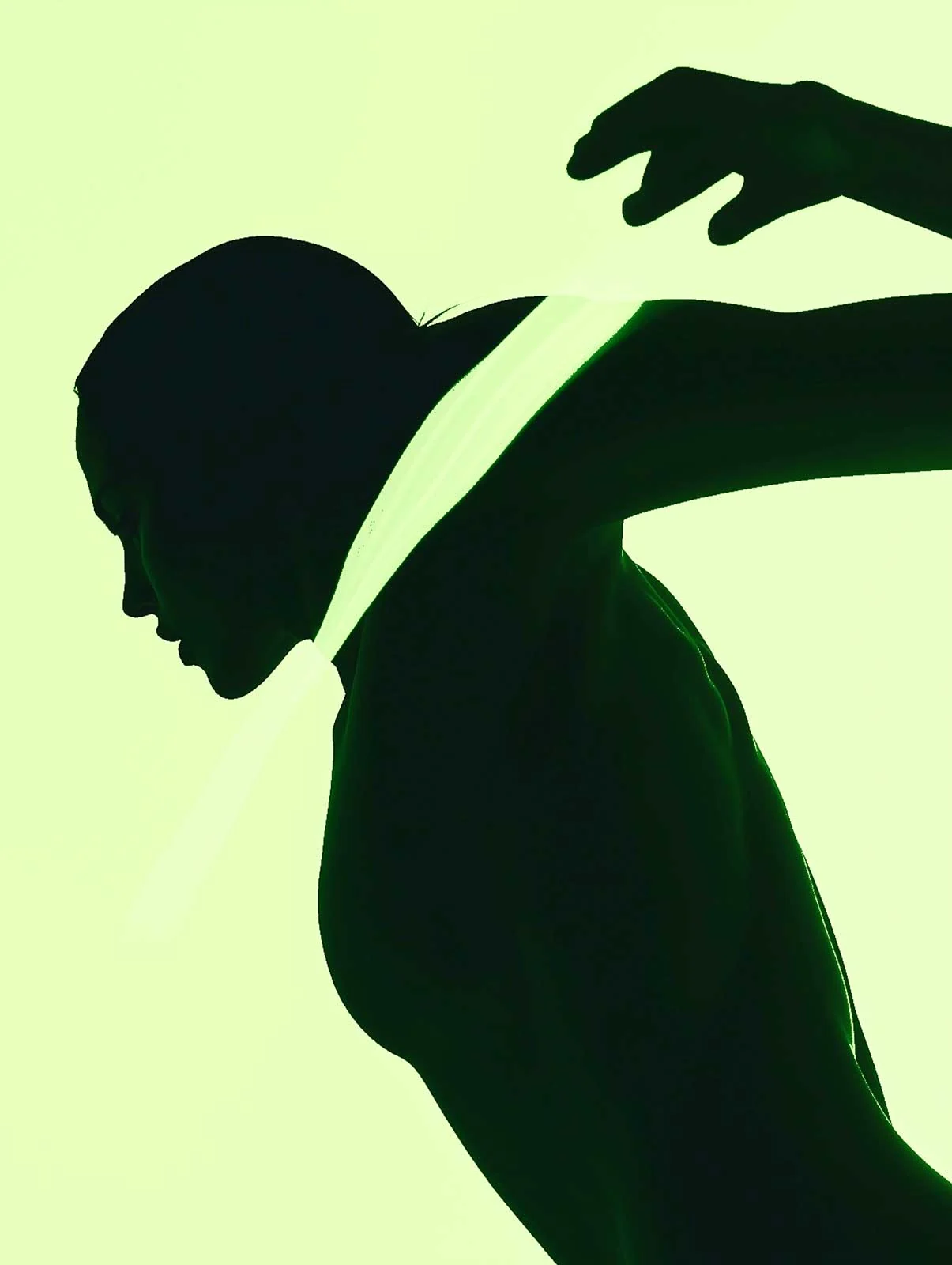 Silhouette of an athlete in motion